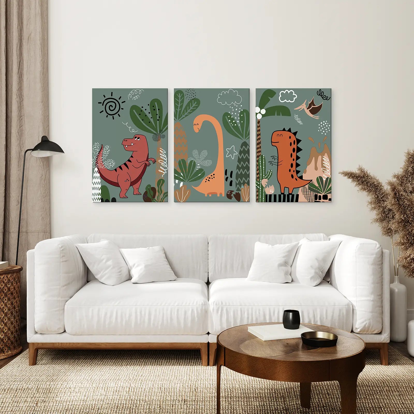 Green Dinosaur Kids Wall Art