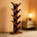 10-Tier Tree Bookshelf — Brown Wood