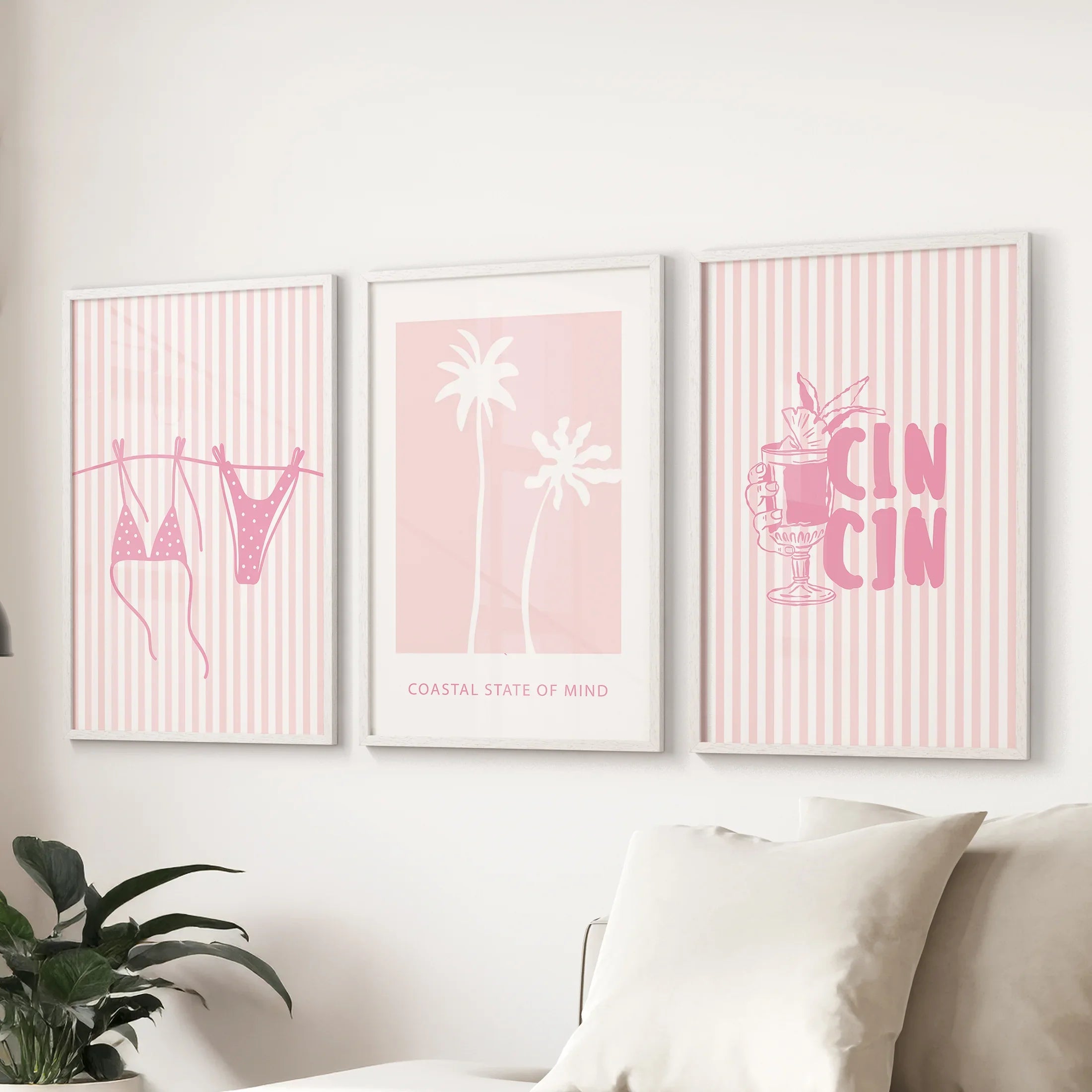 Coastal Pink Summer Prints (Set of 3)