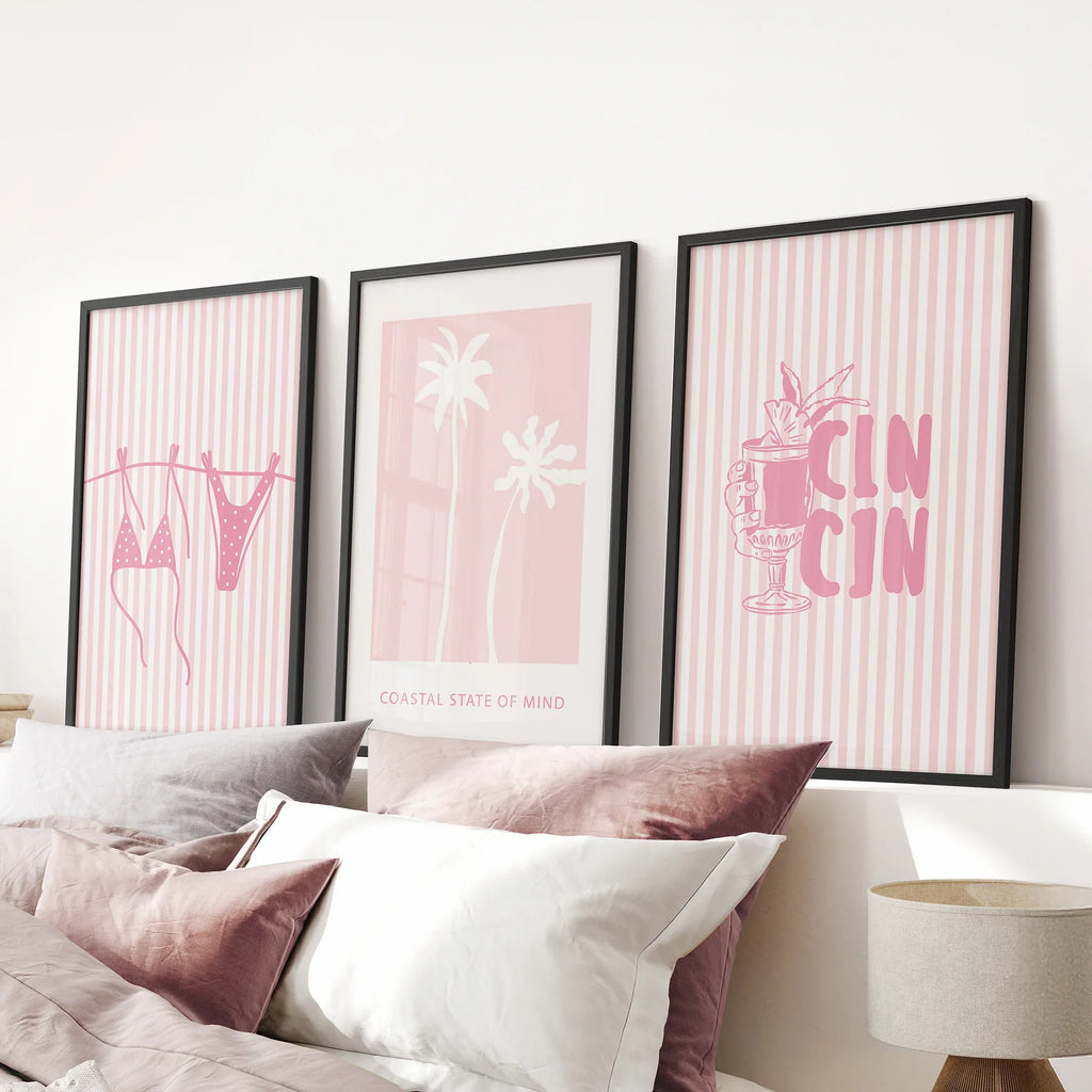 Coastal Pink Summer Prints (Set of 3)