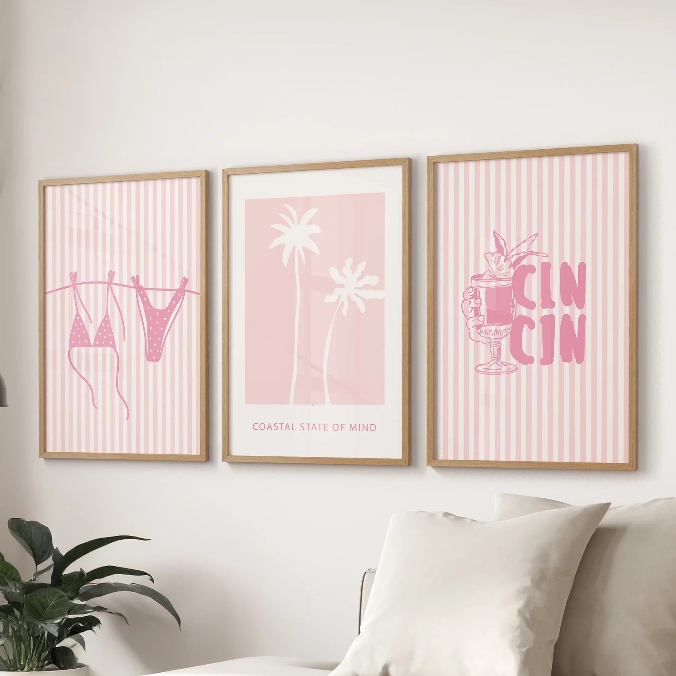 Coastal Pink Summer Prints (Set of 3)
