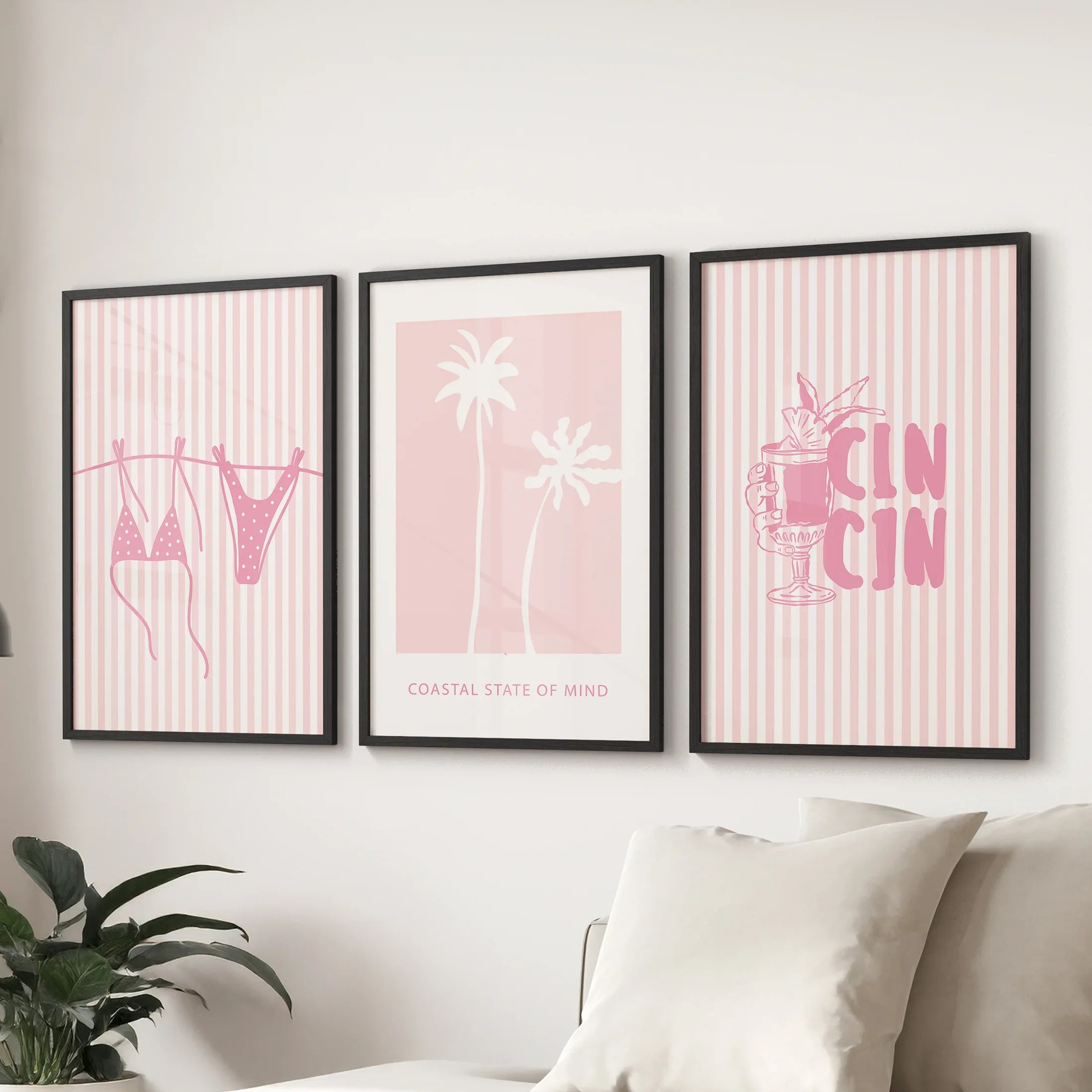 Coastal Pink Summer Prints (Set of 3)