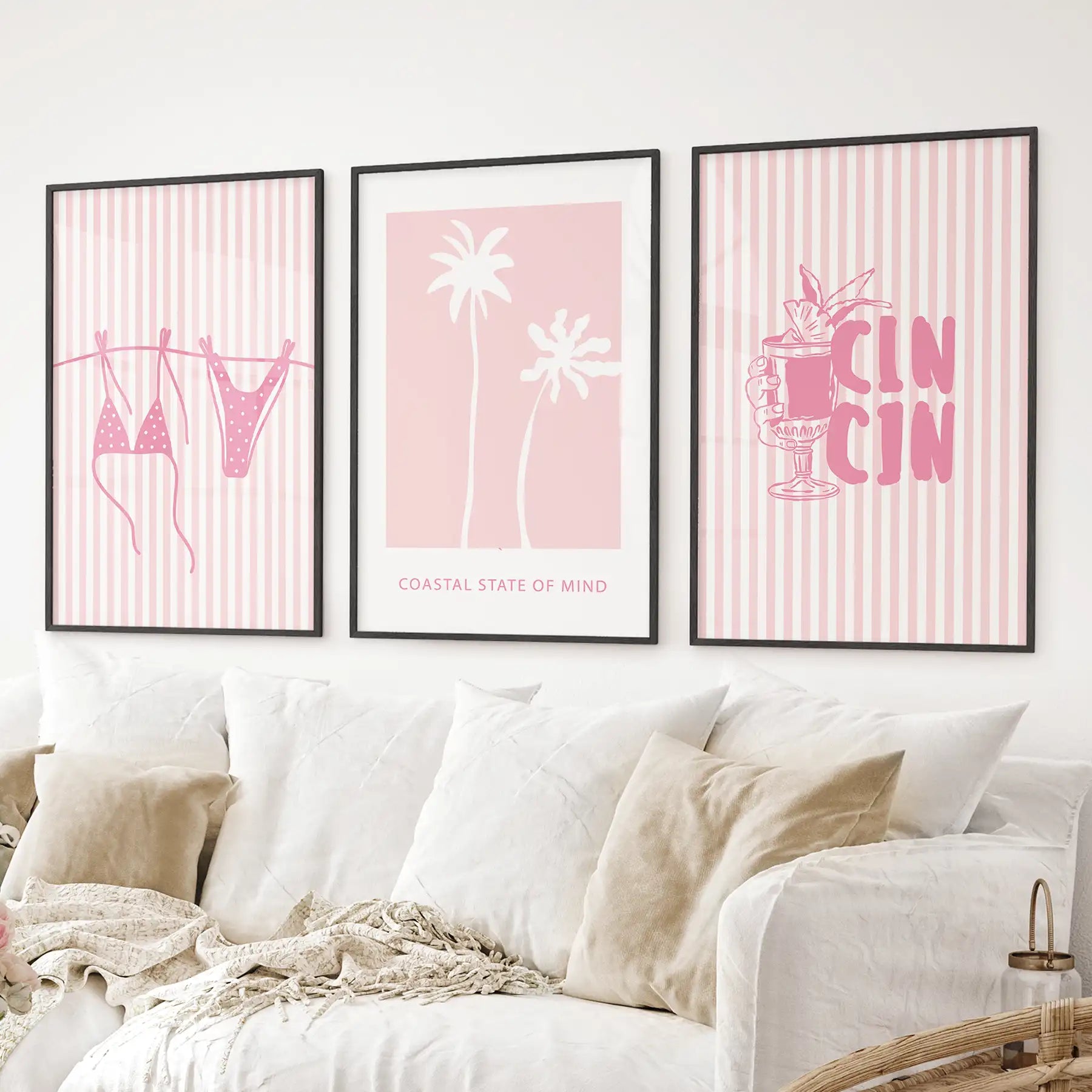 Coastal Pink Summer Prints (Set of 3)