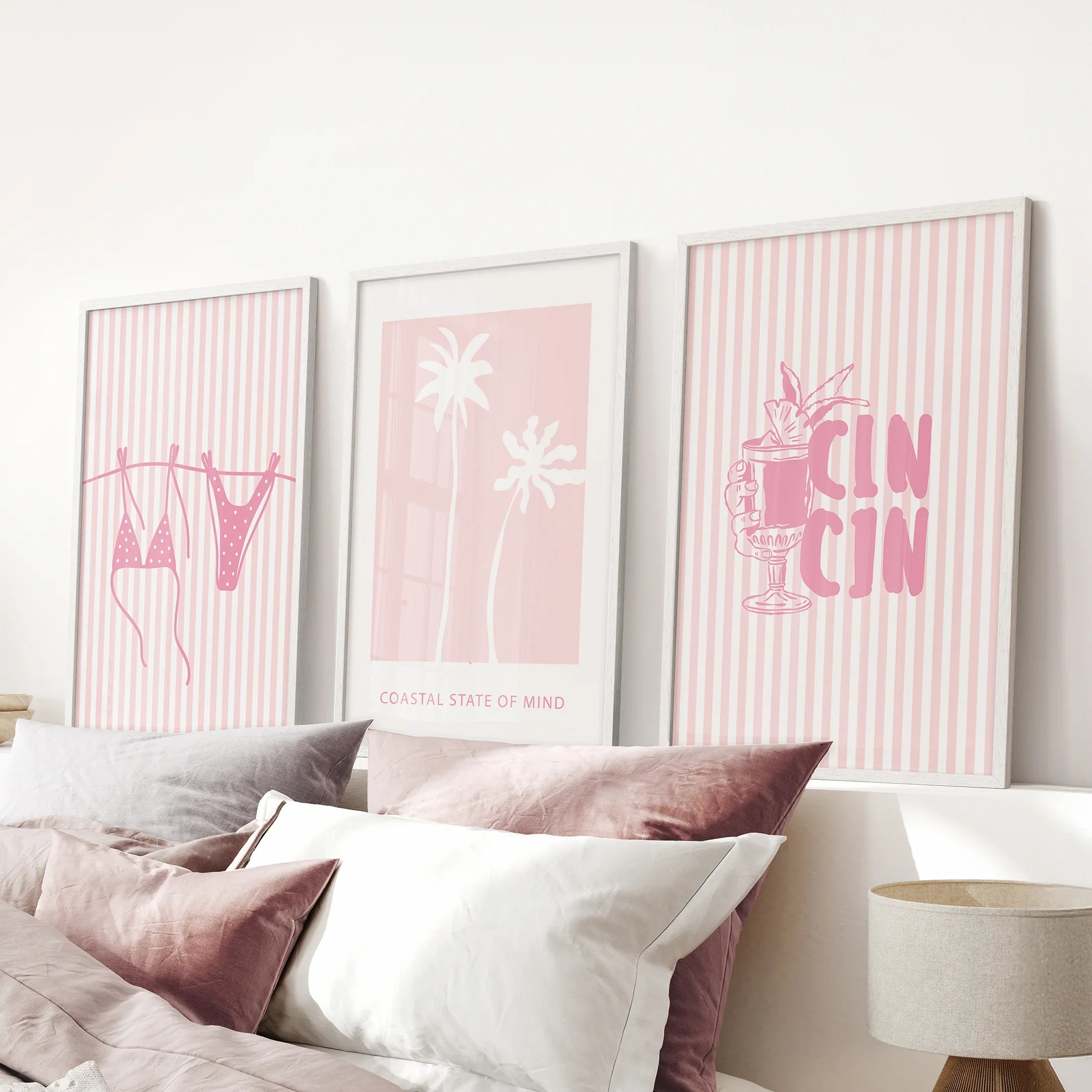 Coastal Pink Summer Prints (Set of 3)