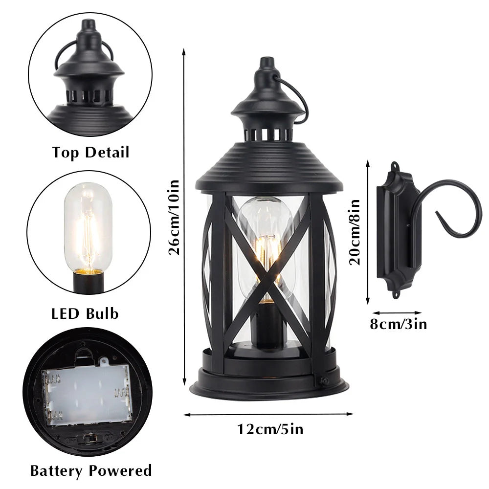 10'' Tall Decorative Cordless Table Lamps LED Edison Lights Hanging Lamps