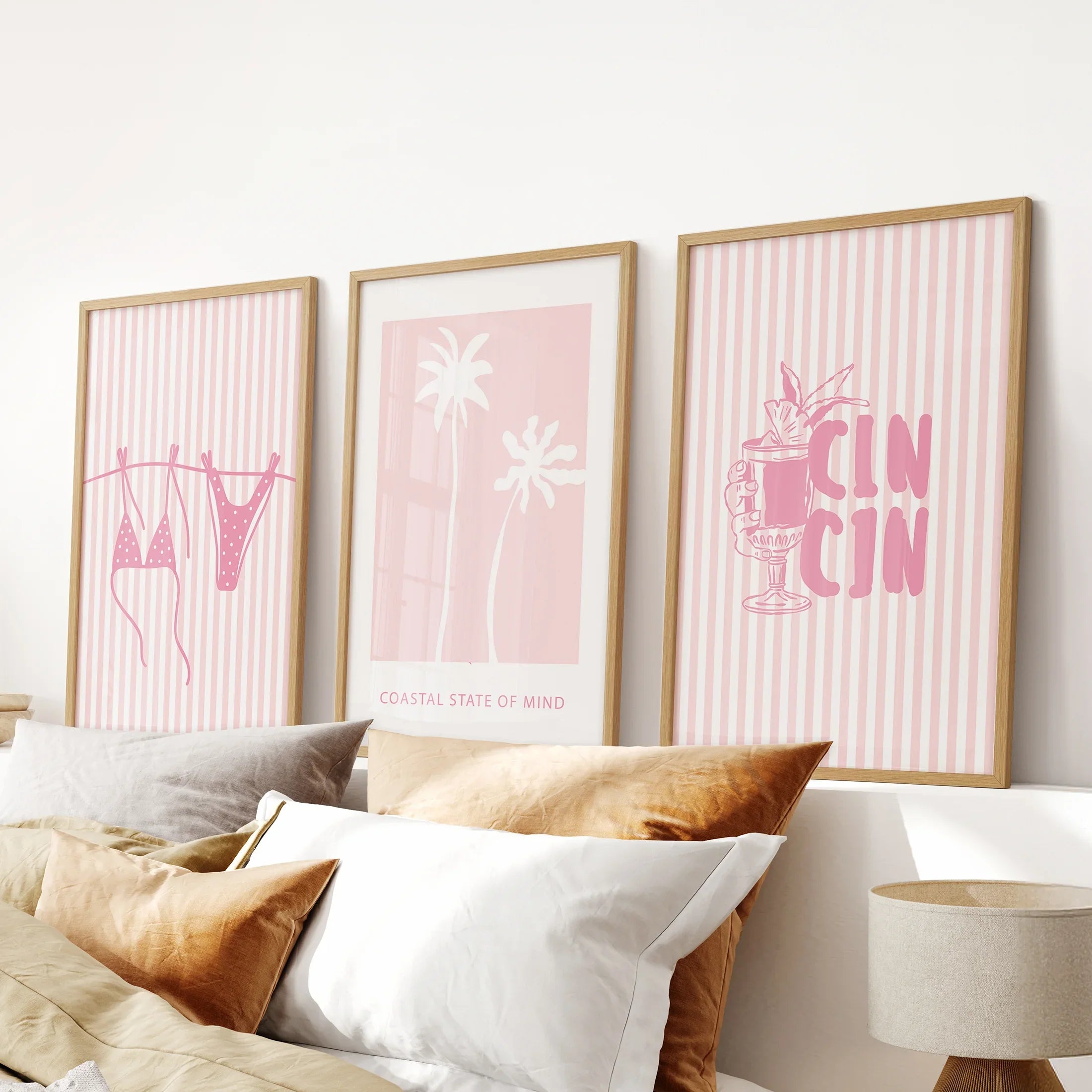 Coastal Pink Summer Prints (Set of 3)